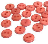 3/8" Red Clay Tiny 2-hole River Shell Button, Pack of 20. #SK-2252