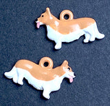 Corgi Charm, 3/4" Handpainted Metal Dog Charm, by Susan Clarke  #SC-1381