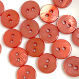 3/8" Red Clay Tiny 2-hole River Shell Button, Pack of 20. #SK-2252