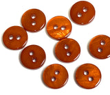 Copper 3/8" River Shell  2-hole Button, Pack of 10, #SK-2242