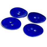 Shiny Dark Cobalt Blue 11/16" Pearl Shell 18mm 2-hole Button, Per Button #902-D