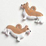 Corgi Charm, 3/4" Handpainted Metal Dog Charm, by Susan Clarke  #SC-1381