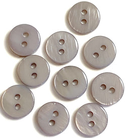 3/8" Gray 2-Hole River Shell Button, Pack of TEN  #SK-2254