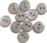 3/8" Gray 2-Hole River Shell Button, Pack of TEN  #SK-2254