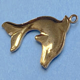 Dolphin Charm, 3/4" Handpainted Metal by Susan Clarke  #SC-1703