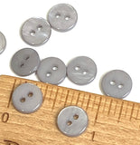 3/8" Gray 2-Hole River Shell Button, Pack of TEN  #SK-2254