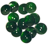 Dark Green 7/8" - 15/16" Shiny Pearl Shell 2-hole 23mm Per Button, #D-482