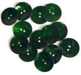 Dark Emerald Green 7/8" -15/16" Shiny Pearl Shell 2-hole 23mm Per Button, #482-D