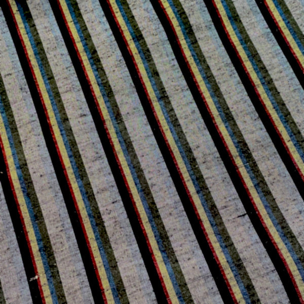 Running Low, Charcoal Yarn-Dyed Black Slubby Stripe, Vintage Kimono Silk from Japan By the Yard  #612