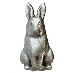 Bunny 1" Rabbit Button, Pewter, Shank Back USA-Made,  #HBU-5