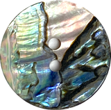 Running Low, Abalone Large Dramatic Greens & Blues 7/8" 2-Hole Button, Per Button #SK-0036