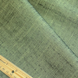 Remnant 7/8 Yard Green / Black Tsumugi Textured Vintage Kimono Silk from Japan, #101
