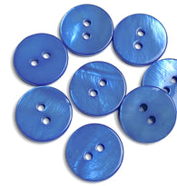 Re-stocked Bright Blue River Shell 5/8" 2-hole Button, Pack of 8  #SK-1777
