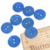 Re-stocked Bright Blue River Shell 5/8" 2-hole Button, Pack of 8  #SK-1777