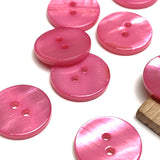 Re-Stocked, Bright Pink River Shell 5/8" 2-hole Button, Pack of 8   #SK-1781
