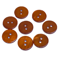 Brown River Shell 5/8" 2-Hole Button, Slightly Coppery, Pack of 8  #SK-1769-BR