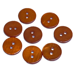 Brown River Shell 5/8" 2-Hole Button, Slightly Coppery, Pack of 8  #SK-1769-BR