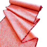 Red-Orange All-Shibori Peach / Cranberry Vintage Kimono Silk from Japan By the Yard,  #230