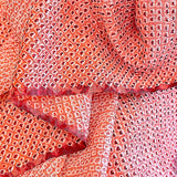 Red-Orange All-Shibori Peach / Cranberry Vintage Kimono Silk from Japan By the Yard,  #230