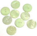 SALE,  Pastel Green River Shell 5/8" 2-hole Button, Pack of 8   #SK-1773
