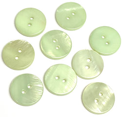 SALE,  Pastel Green River Shell 5/8" 2-hole Button, Pack of 8   #SK-1773