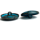 Re-Stocked, Ancient Flower Blue Copper Metal Button 7/8". #SWC-85
