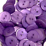 BULK DEAL, OVERSTOCK, Less Bright Purple River Shell 5/8" 2-hole Button, Pack of FIFTY   #SK-1779-522-50