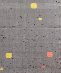 REMNANT 14" x 15", Horizons, Unique Silver Artisan Ikat: Vintage Kimono Silk from Japan  #106