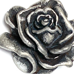 Re-stocked: Pewter Rose Button 1" / 25mm Shank Back Made in USA #SW-263