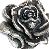 Re-stocked: Pewter Rose Button 1" / 25mm Shank Back Made in USA #SW-263