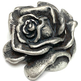 Re-stocked: Pewter Rose Button 1" / 25mm Shank Back Made in USA #SW-263