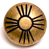 Small Brass Zia Sun Button, Matte Finish, Shank Back 1/2"  #SW-88