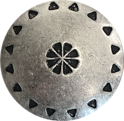 Southwest Concho Button, Wreath, Matte Nickel Silver, Shank Back 1"  #SW-345