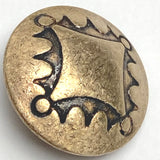 Re-Stocked, Four Directions Concho Button Matte Brass, Shank Back, 3/4" # SW-87