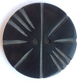 Black Horn Round 2-Hole Etched "Ocho"  Button 1-1/2" or 2"