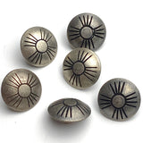Re-Stocked, Small Rustic Silver Zia Symbol 1/2" Shank Back Southwest Button  #SW-30