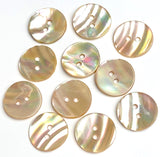 Golden Beige Rainbow Magical Curves Abalone 2-Hole Buttons, 11/16" Champagne Pack of 10  #KB-958