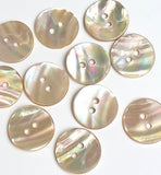 Golden Beige Rainbow Magical Curves Abalone 2-Hole Buttons, 11/16" Champagne Pack of 10  #KB-958