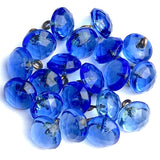 SALE, PACK OF 3, Blue Sapphire Vintage Clear Faceted Glass Buttons Shank Back 3/8" #GL-350