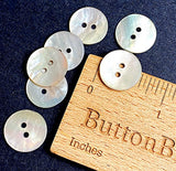 Moonrise Shiny Mother of Pearl Iridescent Shell 5/8" 2-hole Button, Pack of 20  #KB-963-20