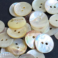 Re-Stocked Bulk Deal, 110 Buttons, Moonrise Mother of Pearl Shell, 11/16" Iridescent 2-Hole 17.5mm Pack of 110  #KB-959-110