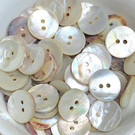 BULK DEAL of 110 Buttons, Moonrise Mother of Pearl Shell, 11/16" Iridescent 2-Hole 17.5mm Pack of 110  #KB-959-110