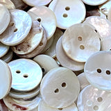BULK DEAL of 110 Buttons, Moonrise Mother of Pearl Shell, 11/16" Iridescent 2-Hole 17.5mm Pack of 110  #KB-959-110