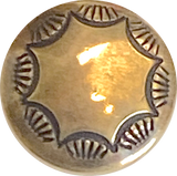 Tiny Morning Star Shiny Brass 1/2"Concho Button, Small Shank  USA  # WN22B-S