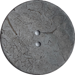Lighter Gray Extra Large Scooped Coconut Button, "Rustica"  2-1/4"