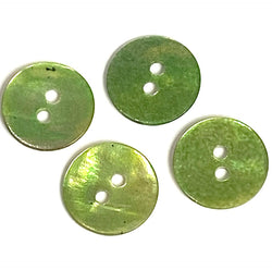 1/2" Apple Green Pearl Shell 2-hole 13mm, Per Button  #D-185