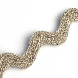 Flax Natural Linen Ric-Rac by the yard, 1/4" or 1/2"