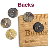 1/2" Black Shiny Pearl Shell 2-hole, Per Button #D-112