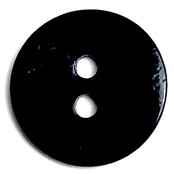 Re-Stocked, Black Shiny Pearl Shell, 5/8", 2-Holes, 15.5mm, Per Button #D-842