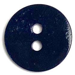 1/2" Black Shiny Pearl Shell 2-hole, Per Button #D-112